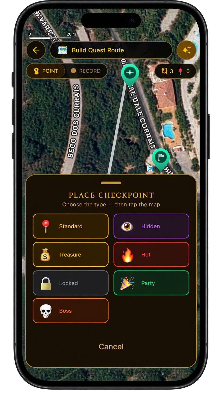 Checkpoint type selector