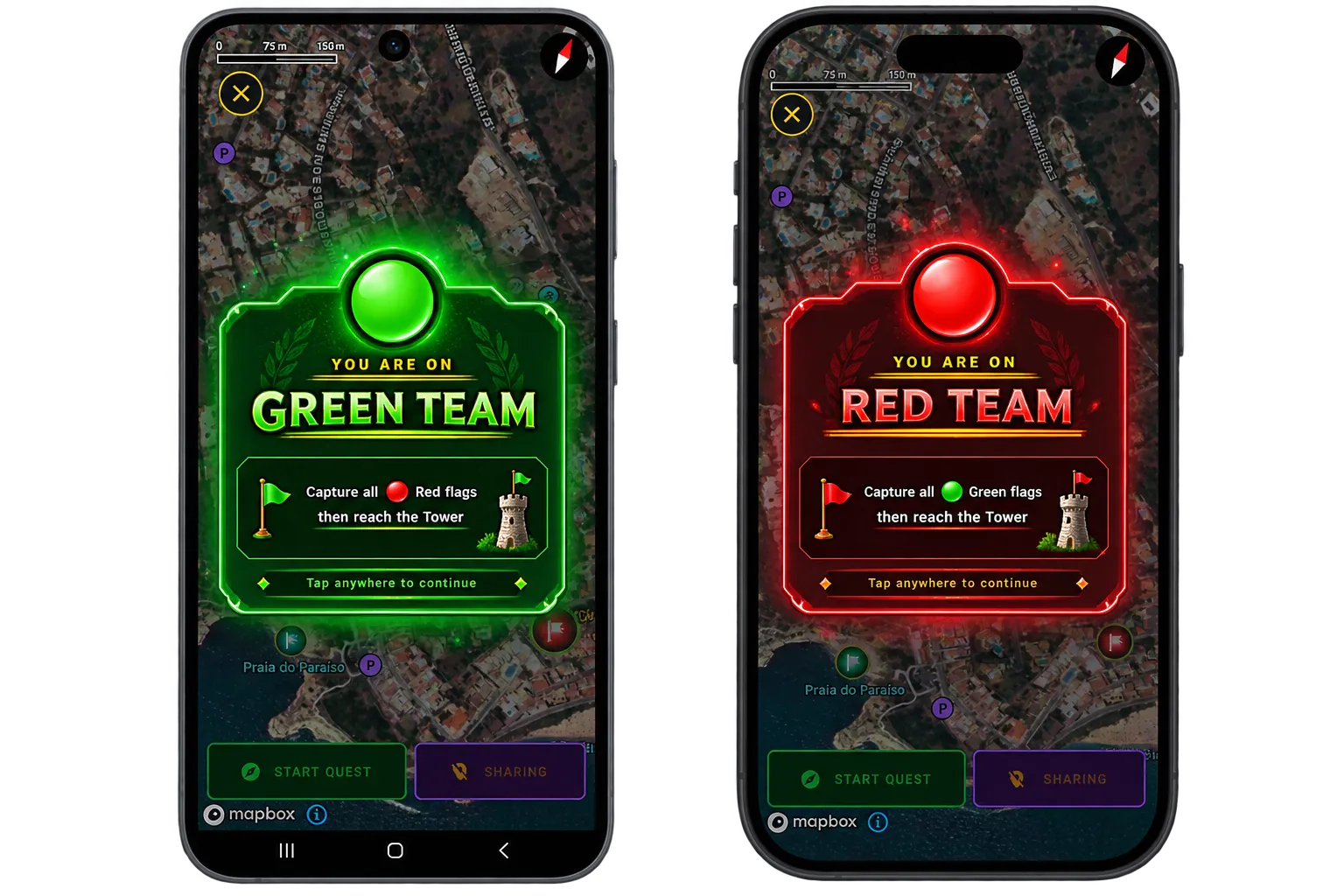 Team confirmation banner as the map opens