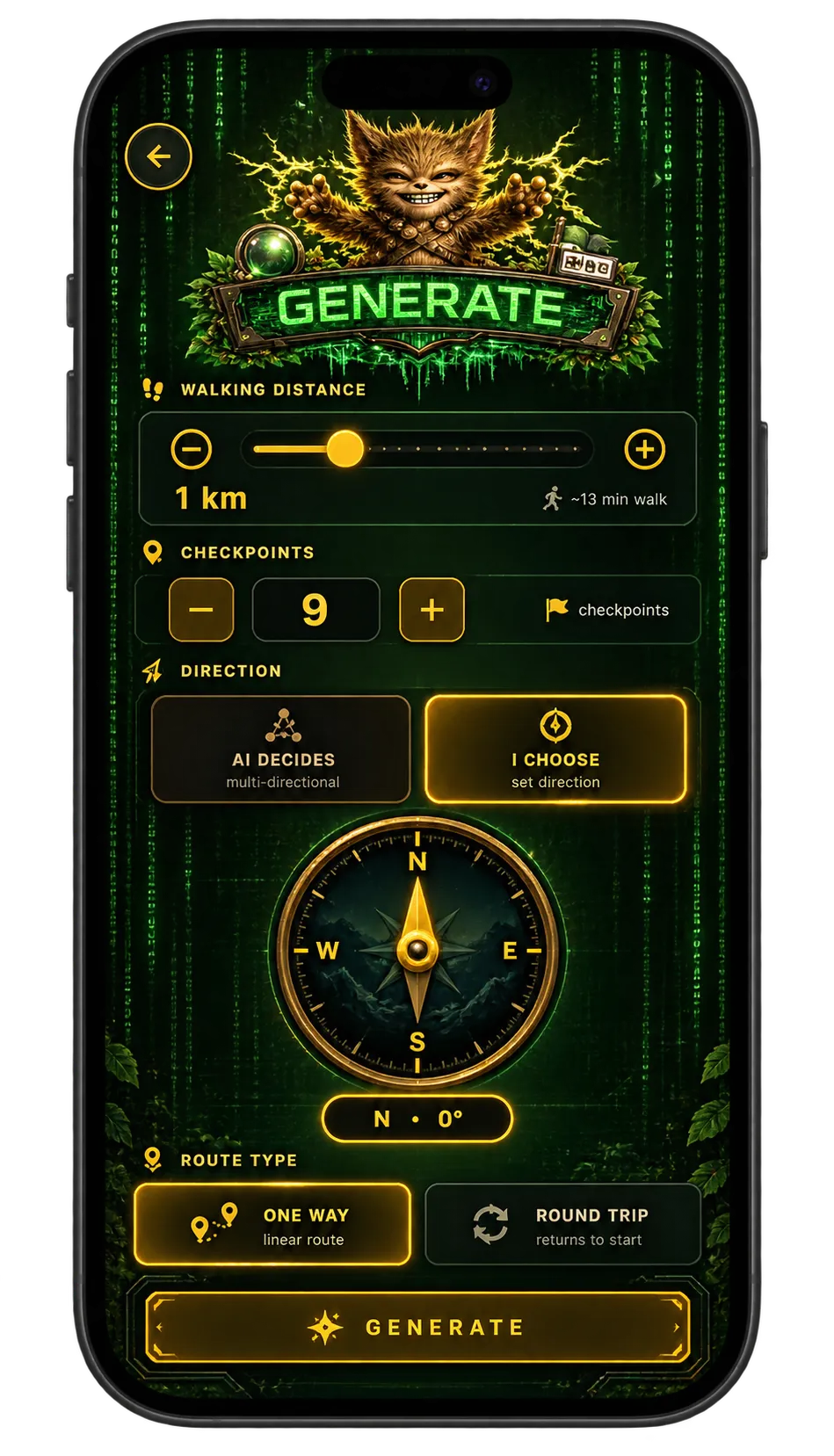 Generate Quest button at the bottom of the screen