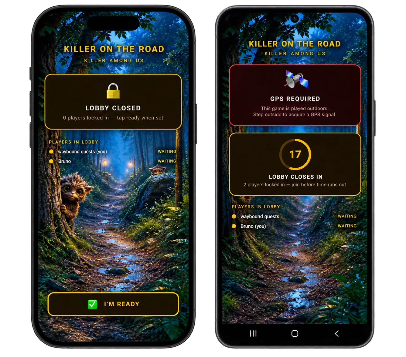 Killer on the Road lobby on two devices